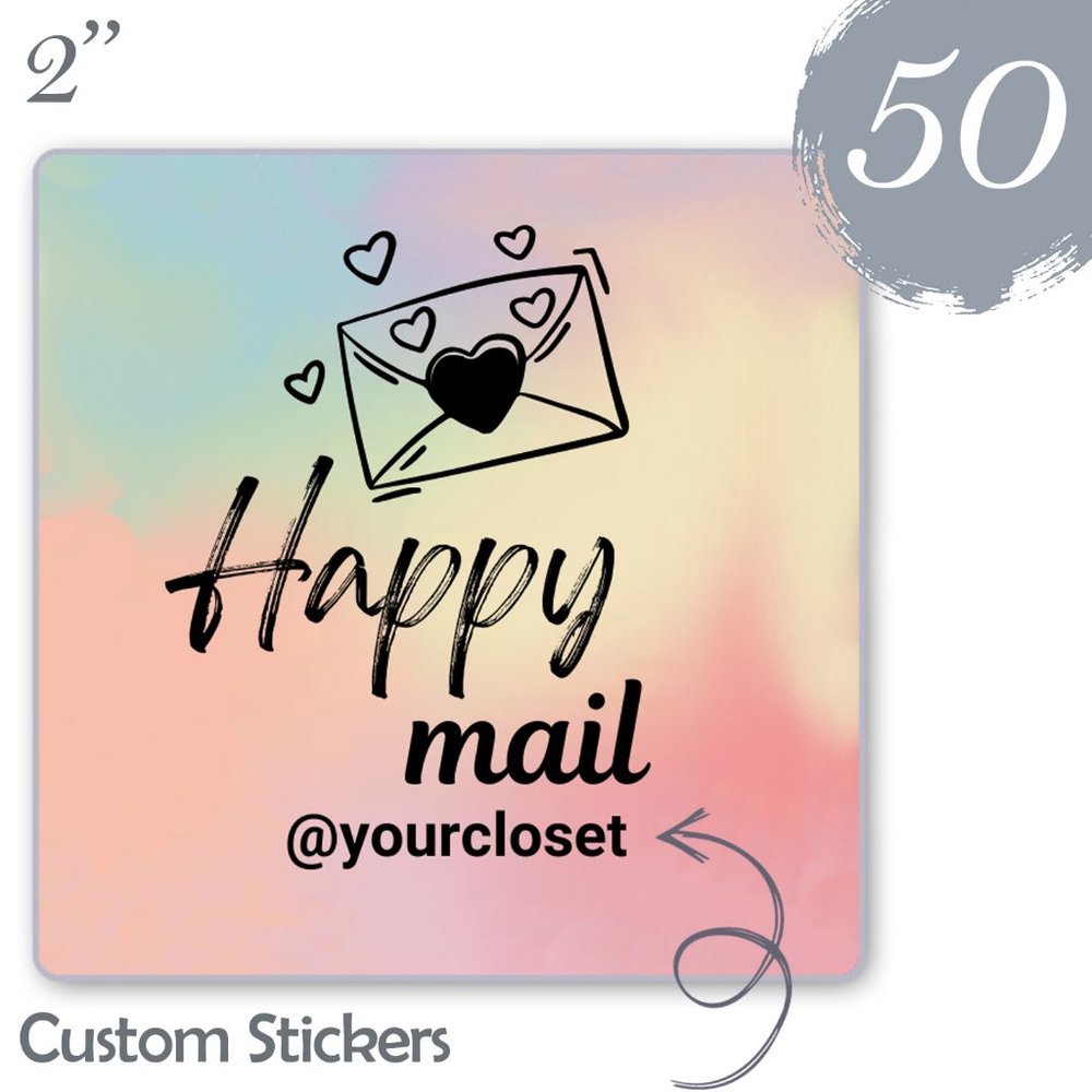 50 Thank you Stickers Thermal Glossy